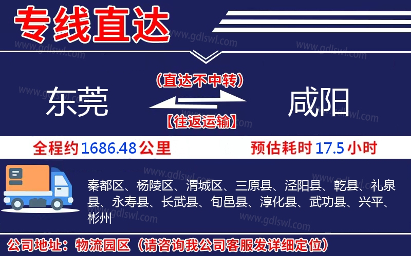 東莞到咸陽物流公司