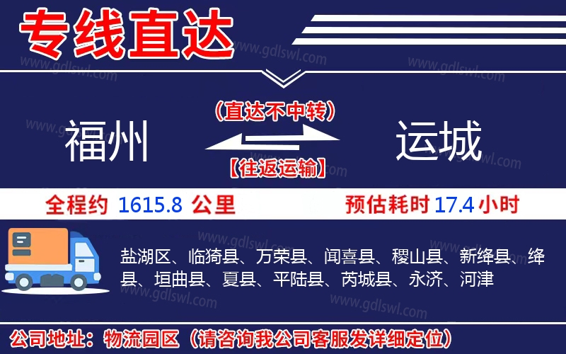 福州到運城物流公司