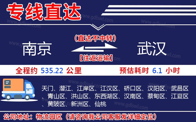 南京到武漢物流公司 南京到武漢物流公司