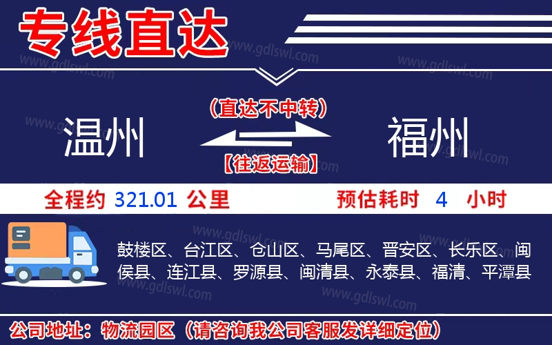 溫州到福州物流公司