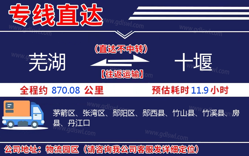 蕪湖到十堰物流公司