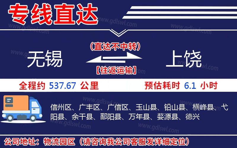 無(wú)錫到上饒物流公司 無(wú)錫到上饒物流公司