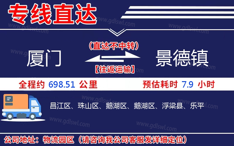 廈門到景德鎮(zhèn)物流公司 廈門到景德鎮(zhèn)物流公司