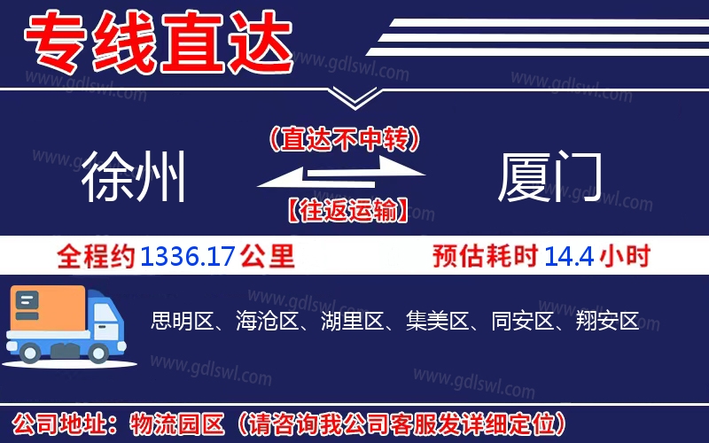 徐州到廈門物流公司 徐州到廈門物流公司